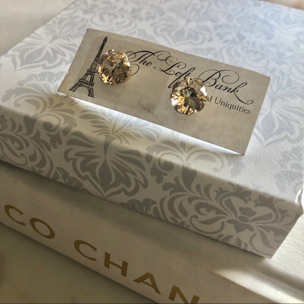 NWT Golden Swarovski crystal post earrings